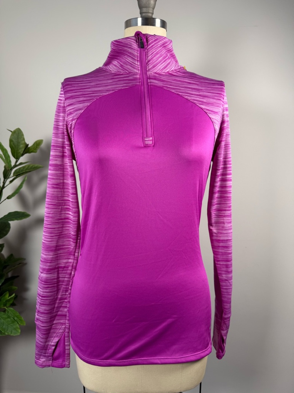 RBX Womens Medium Pink Quarter Zip Athletic Top Long Sleeve Workout